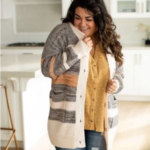 NWOT Colorblock Oversized Cardigan